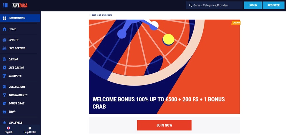 TikiTaka welcome bonus