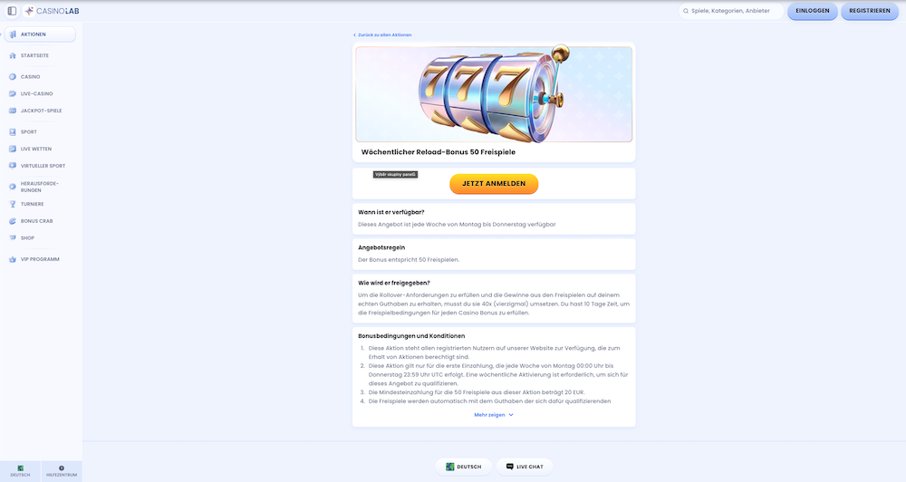 60385 CasinoLab Freispiele