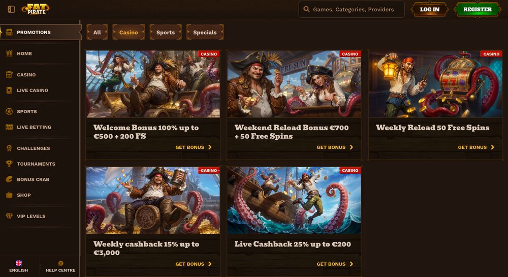 FatPirate casino bonuses