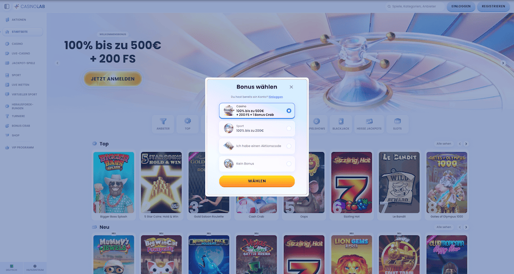 64887 CasinoLab Registrierung