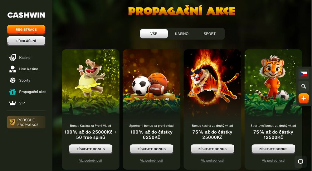 CashWin overview of bonuses