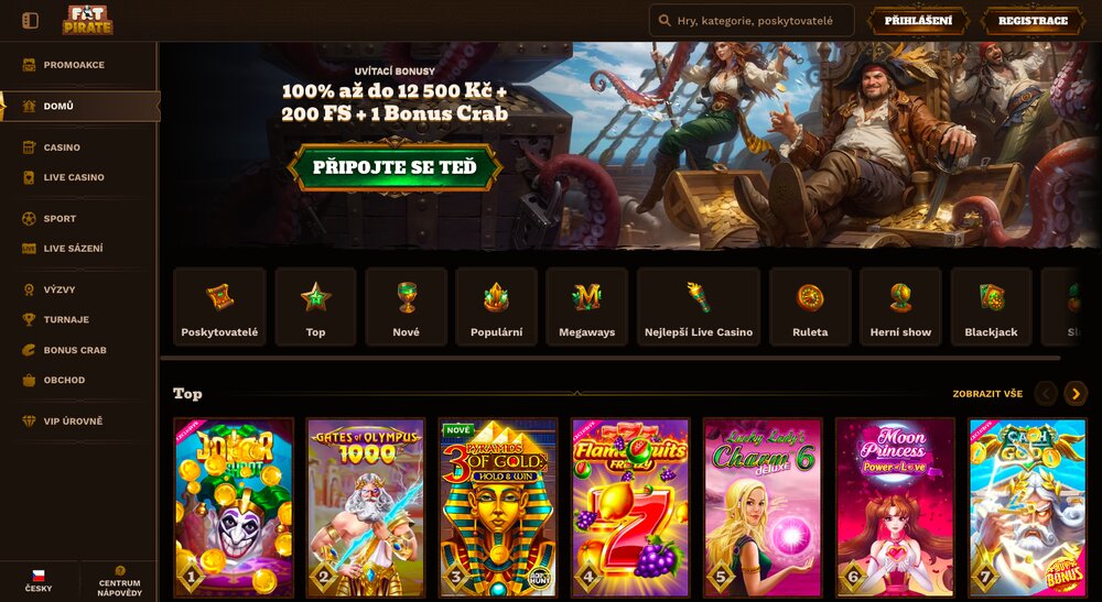 Sitio web del casino FatPirate con bono de bienvenida
