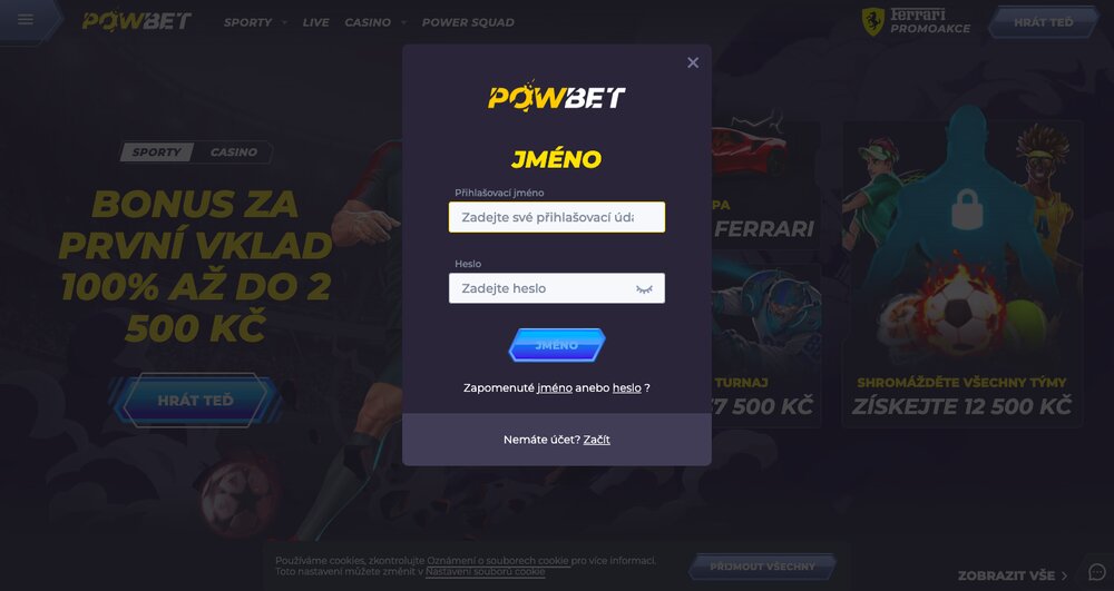 Powbet casino login