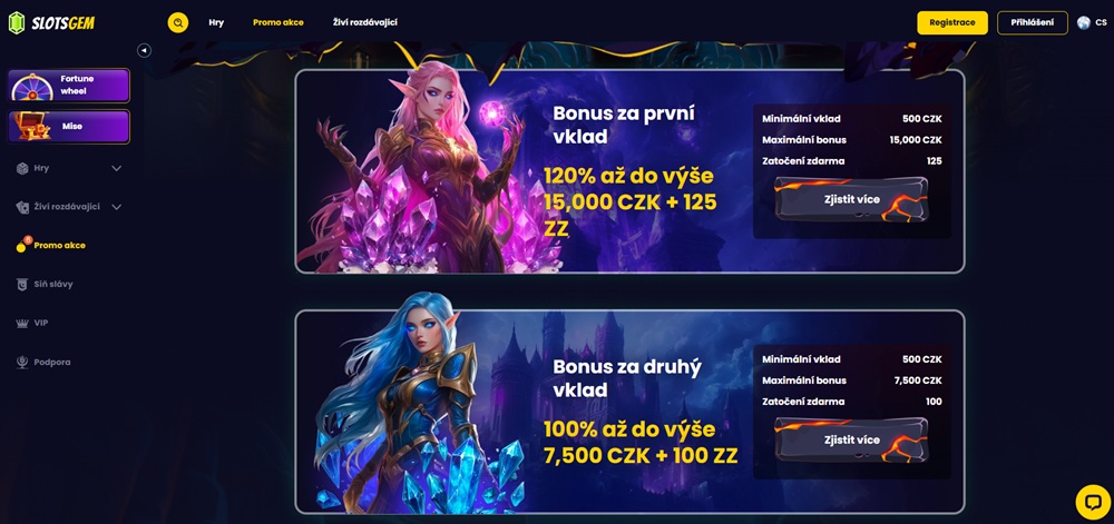 Uvítací bonus Slotsgem