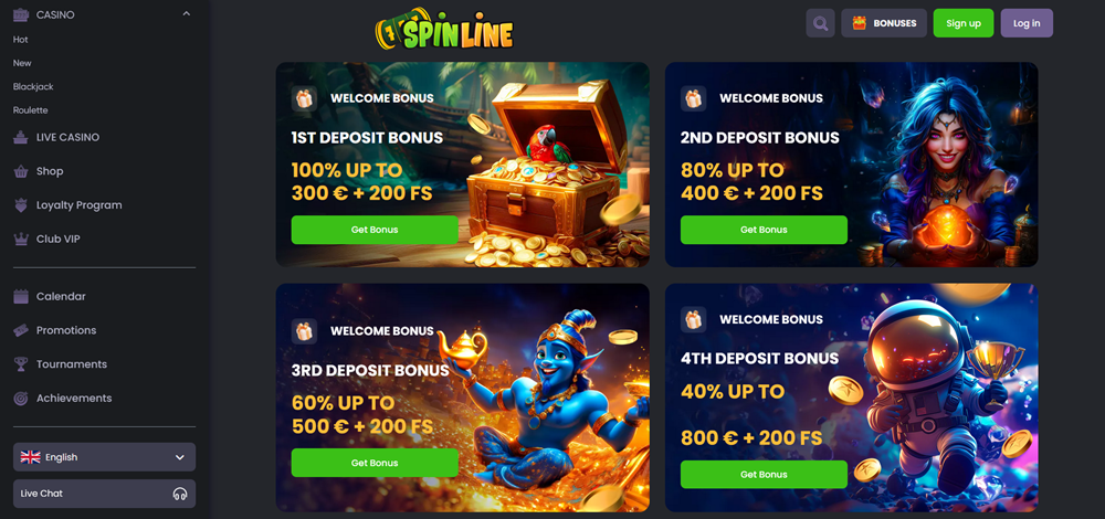 Spinline free spins