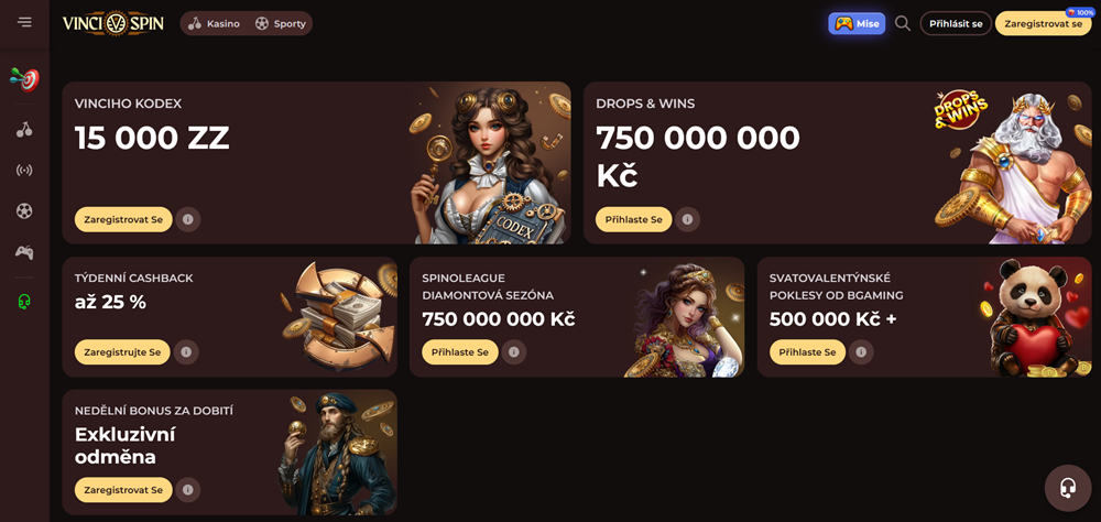 Vinci Spin no depúosit bonus