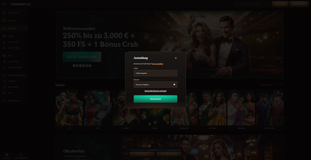 CrownPlay Anmeldung