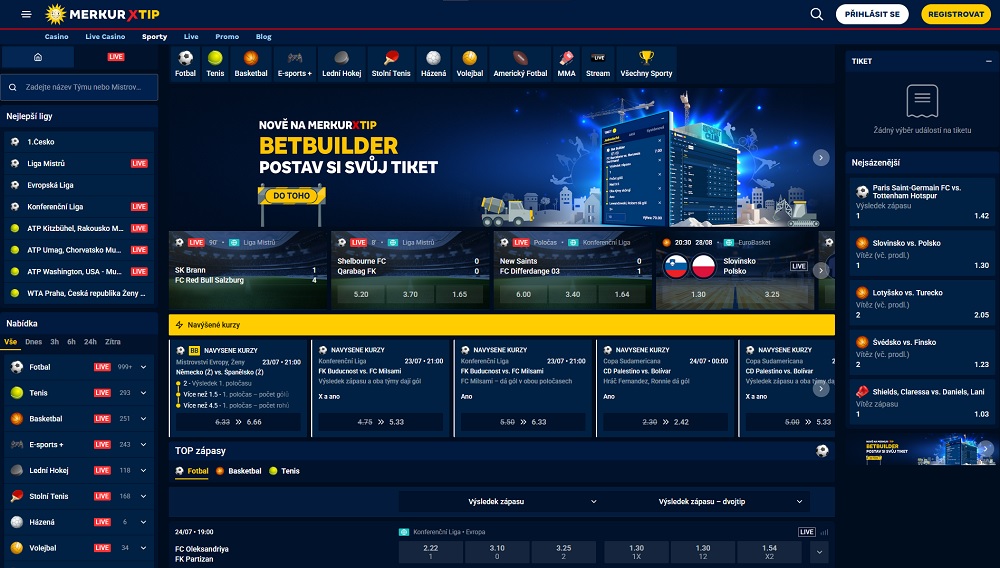 Náhled zahraniční sázkové kanceláře s licencí v české republice MerkurXtip