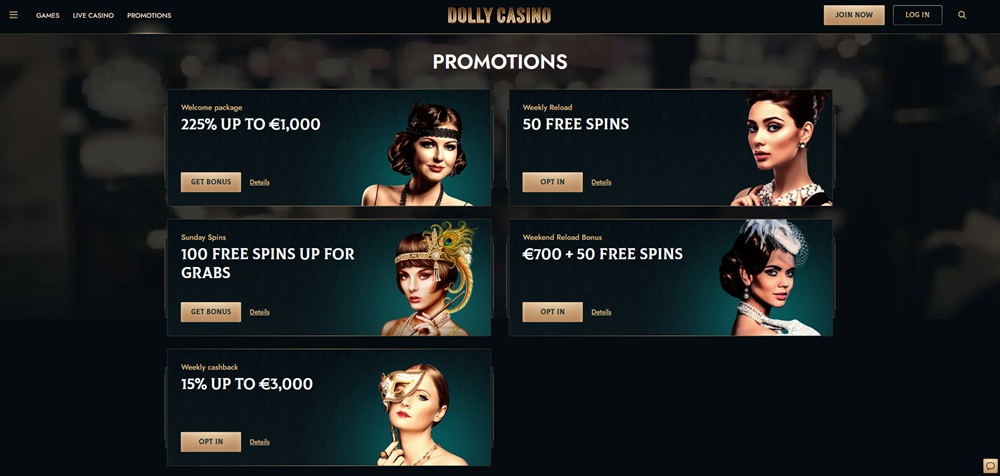 Dolly Casino no deposit bonus úvod en