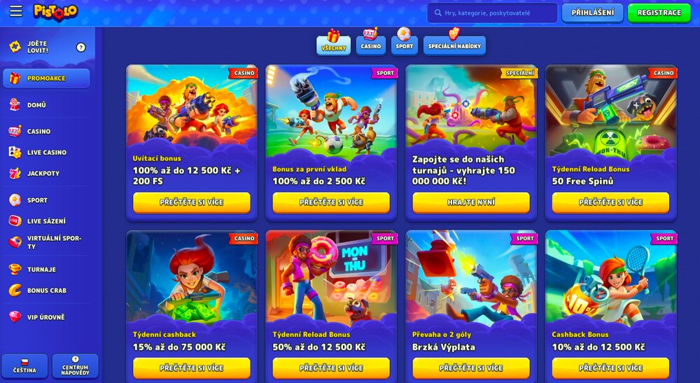 Pistolo nabídka bonusů