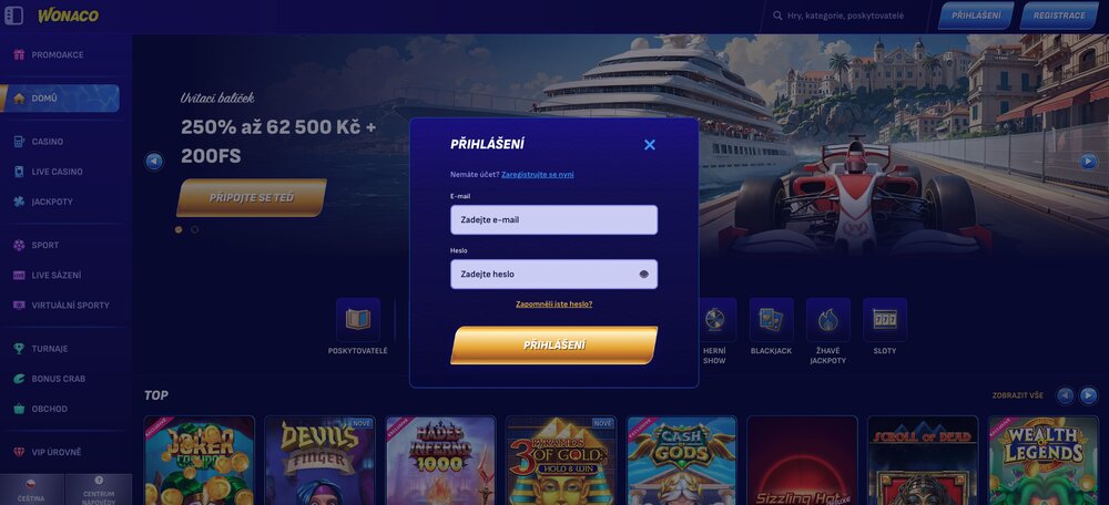 Inicio de sesión en Wonaco