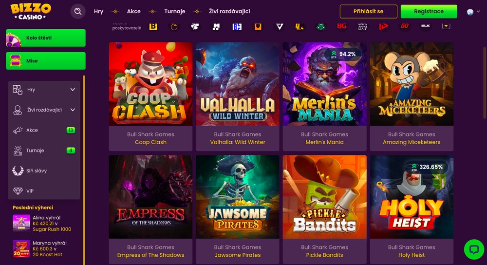 Bullshark Games v Bizzo Casino