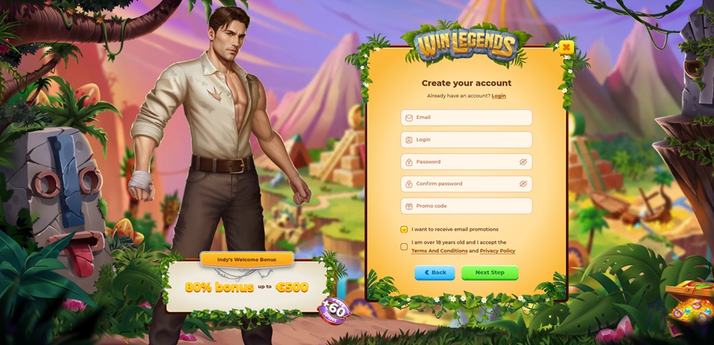 WinLegends Registrierung