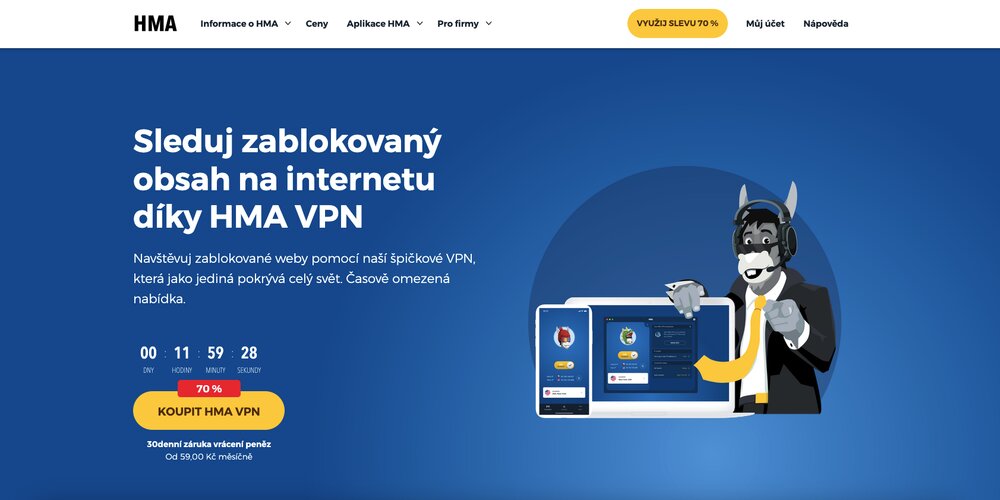 Hide My Ass VPN homepage