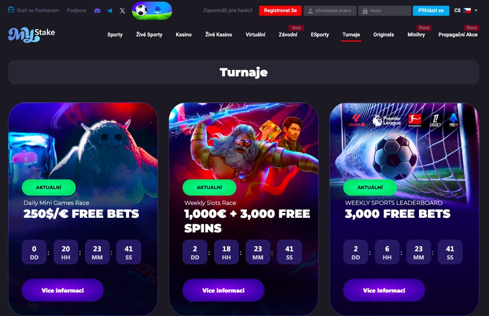 MyStake turnaje s free spiny