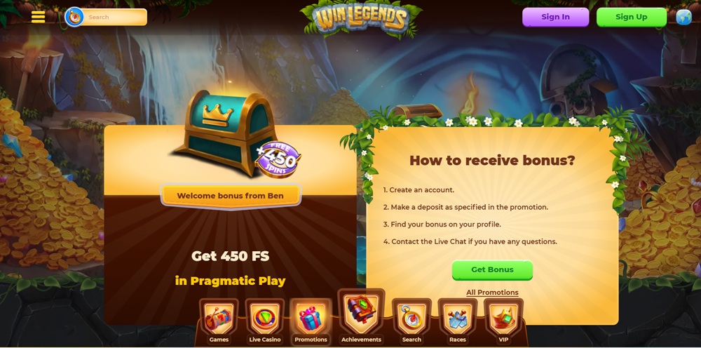  WinLegends free spins
