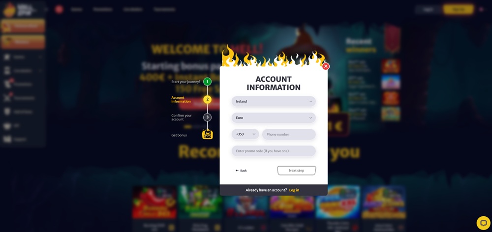 Hell Spin promo code úvod en