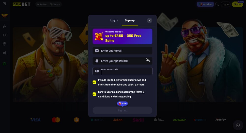 Bdmbet promo code at registration