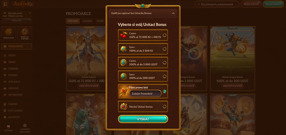 AmunRa promo code úvodní