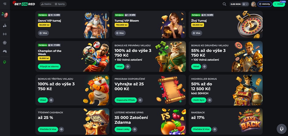 Promoakce v casinu BetOnRed