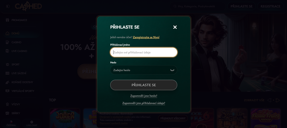 Cashed prihlaseni