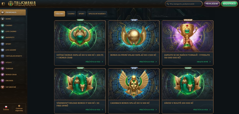 Bonuses at Talismania casino