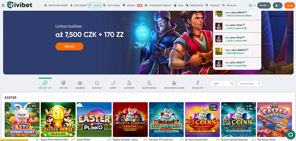 Velikonoce 2025 v casinu Ivibet [promo akce, bonusy, free spiny atd.]
