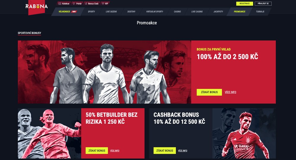 Bonusy v sázkové kanceláři Rabona