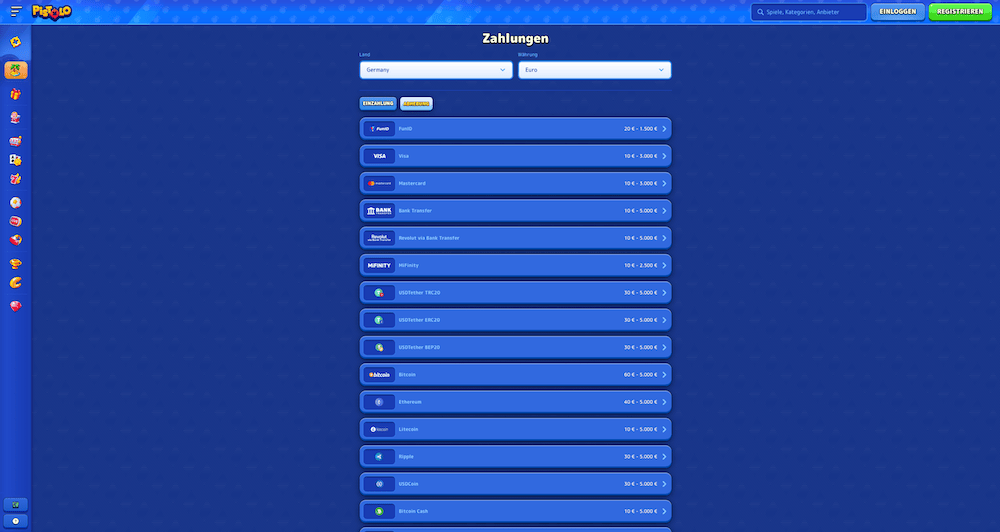 08944 Pistolo Ein und Auszahlung