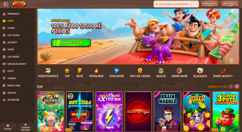 Stone Vegas casino homepage