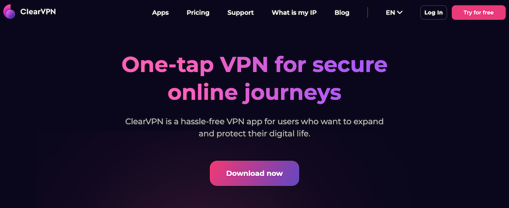 ClearVPN homepage