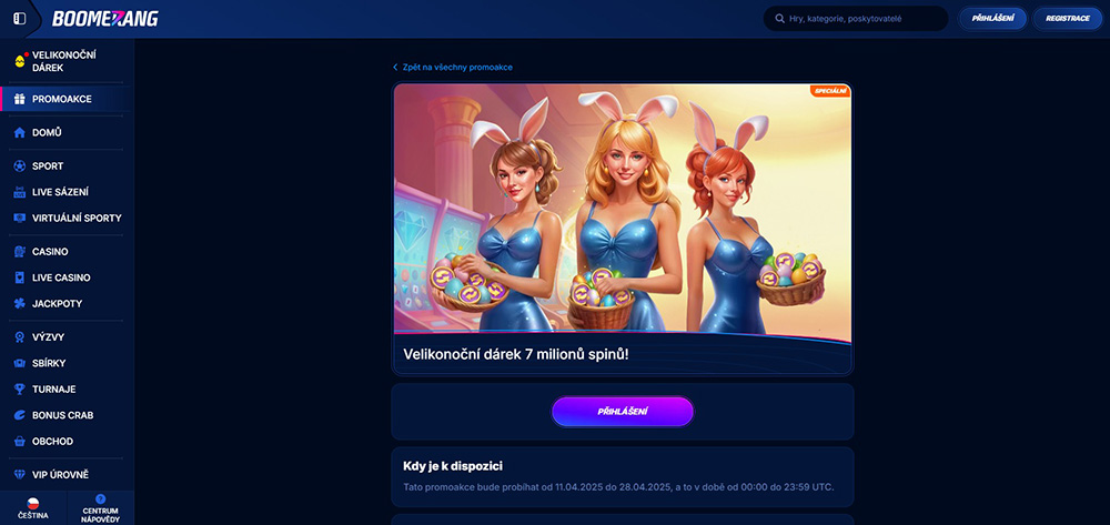 Velikonoce 2025 v casinu Boomerang Bet [promo akce, bonusy, free spiny atd.]