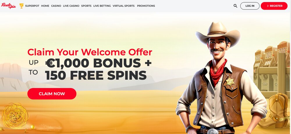 RealSpin casino homepage