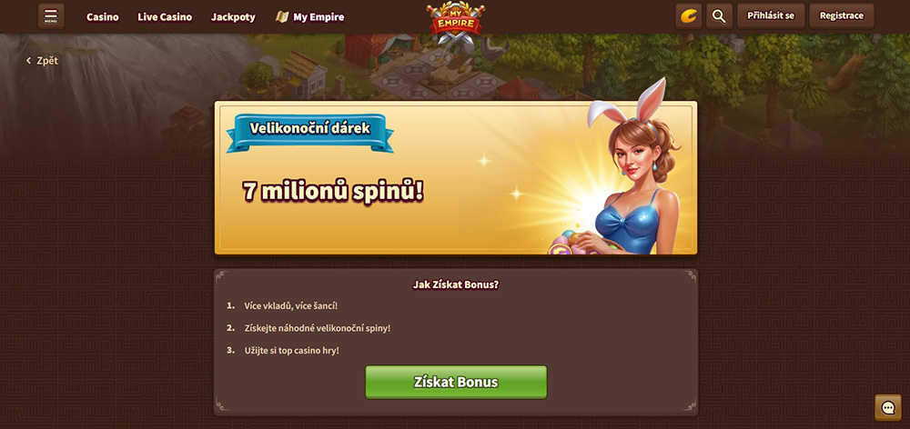 Velikonoce 2025 v casinu My Empire [promo akce, bonusy, free spiny atd.]
