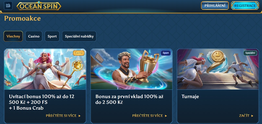 Ocean Spin welcome bonuses
