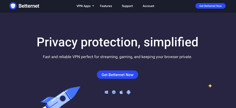 Betternet homepage