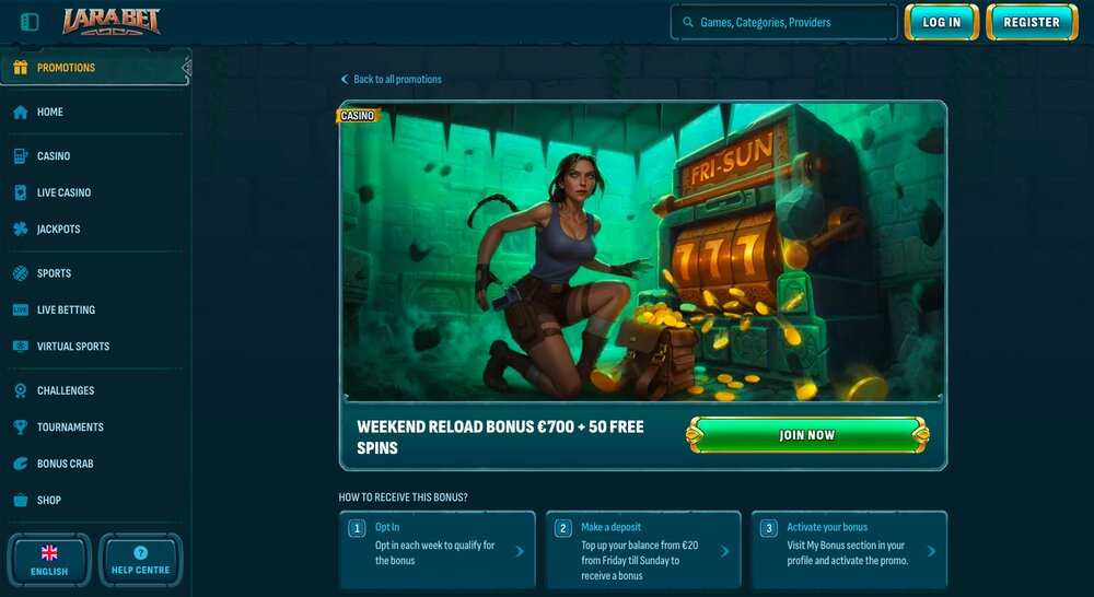 Larabet reload bonus