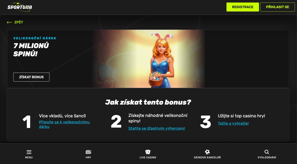 Sportuna velikonoční bonus