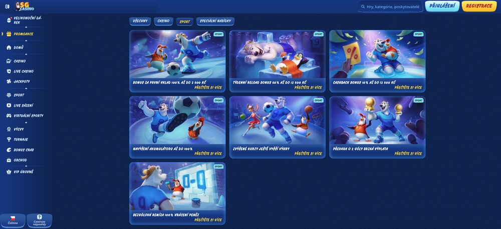 Bonusy v sázkové kanceláři SGcasino