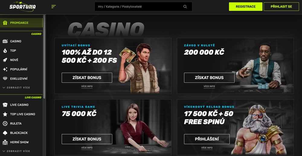 Sportuna casino bonusy