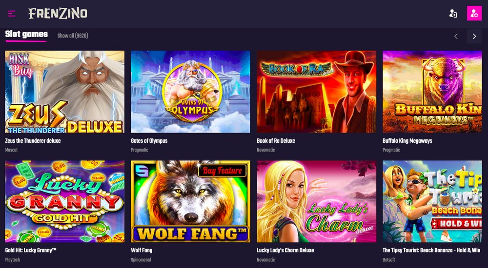 Frenzino casino nabídka