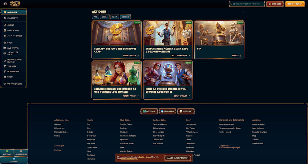 63166 Monster Win No Deposit Bonus