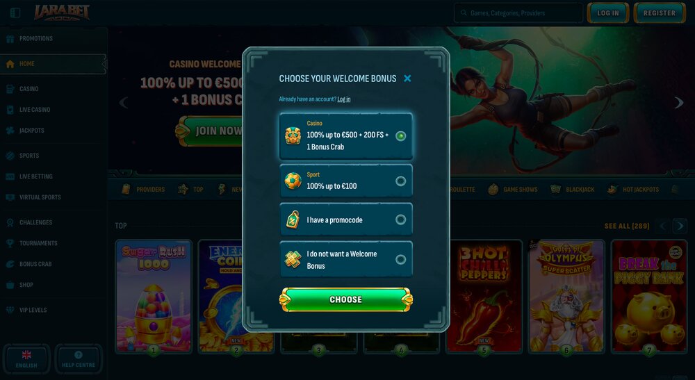 Larabet registration