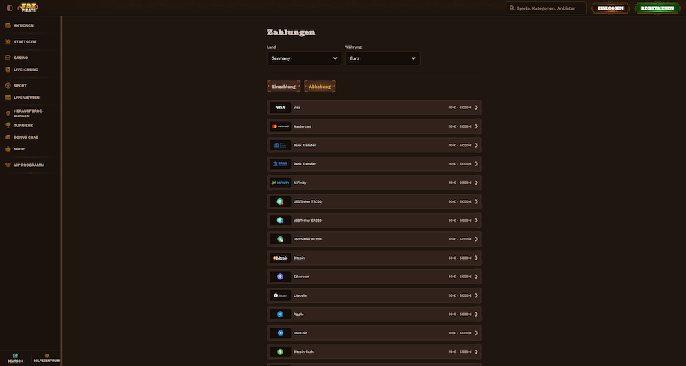 79521 FatPirate Ein und Auszahlungen