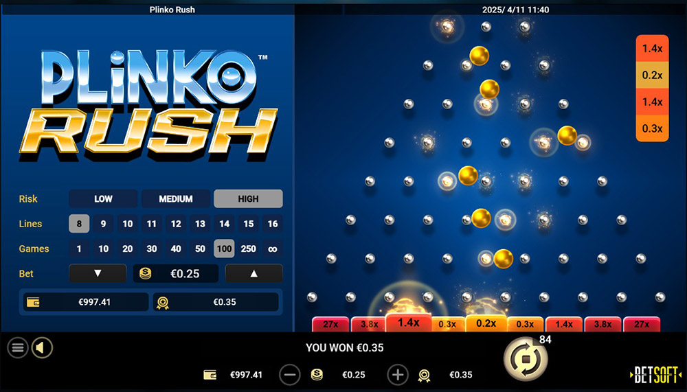 Plinko Rush [mini hra od Betsoft]