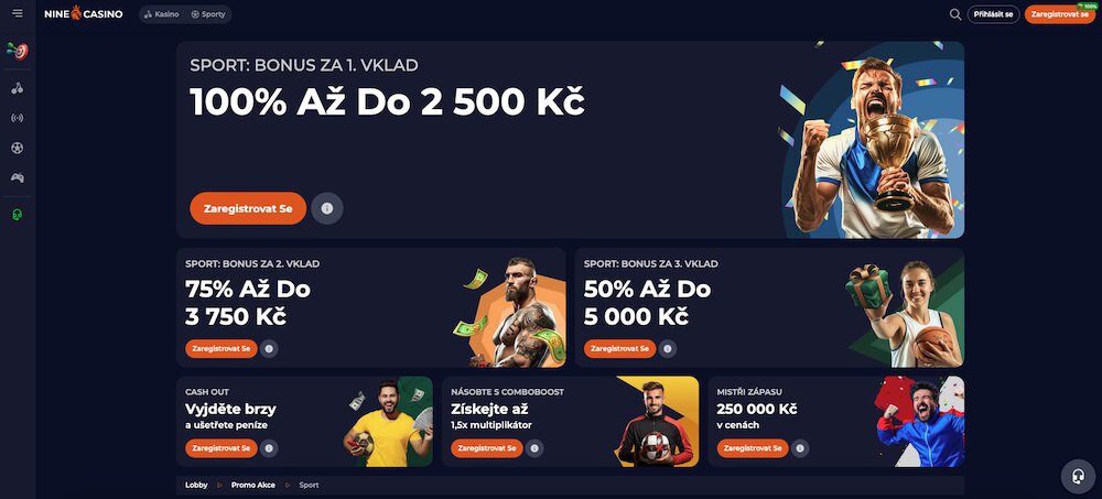 NineCasino bonusy v sázkové kanceláři