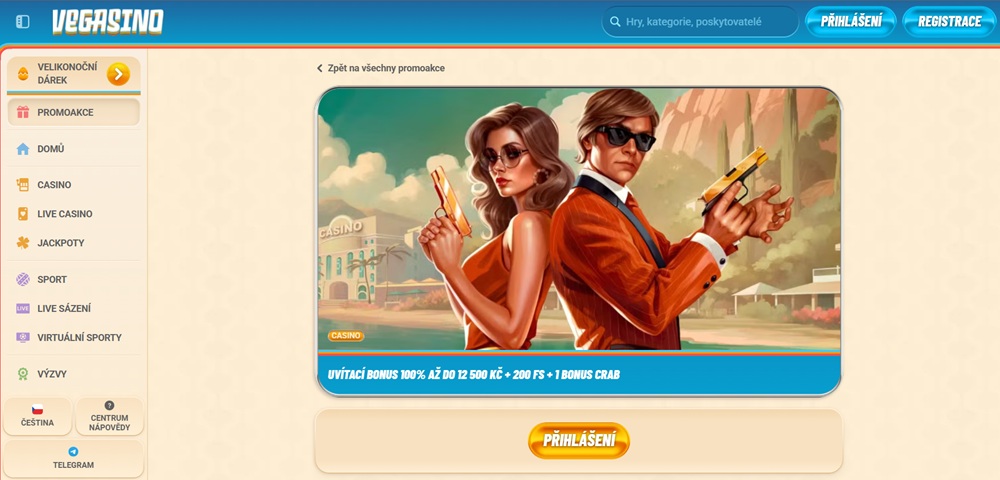 Vegasino uvítací bonus