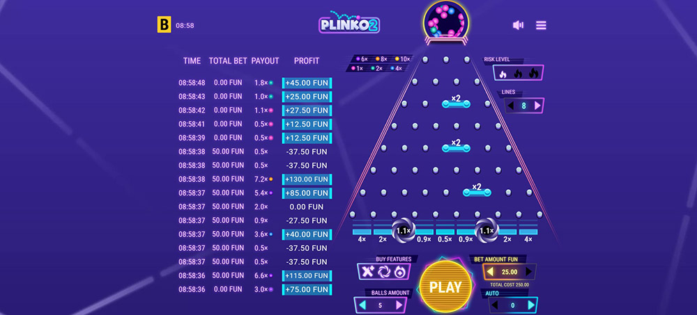 Plinko 2 [mini hra od BGaming]