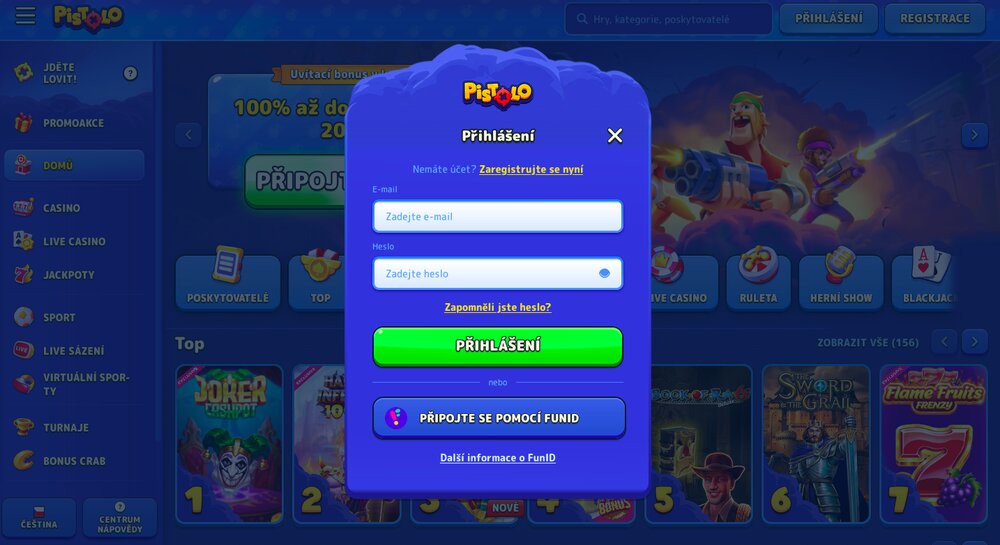 Pistolo přihlášení