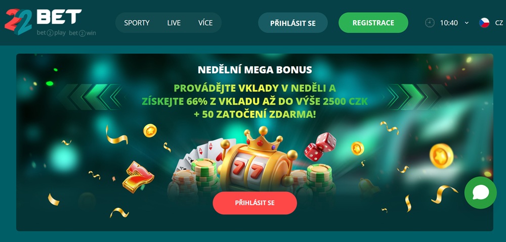 22BET free spins květen 2025
